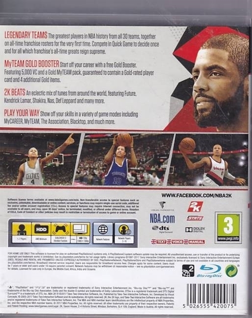 NBA 2k18 - PS3 (B Grade) (Genbrug)